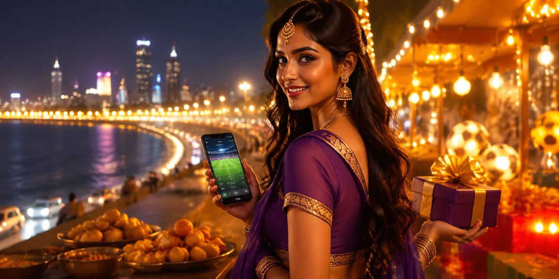 Vibrant night market with live sports betting in Mumbai Marine Drive